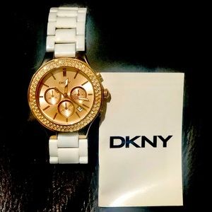White DKNY. watch ceramic